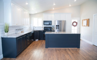 white painted cabinets