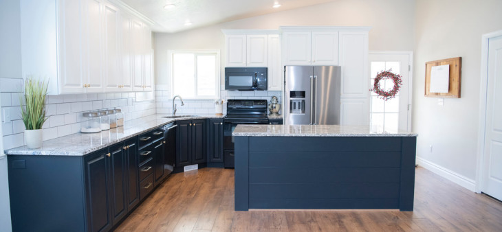 white painted cabinets