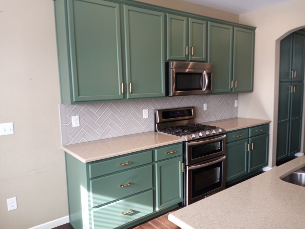 after image sage green kitchen cabinets painted in golden