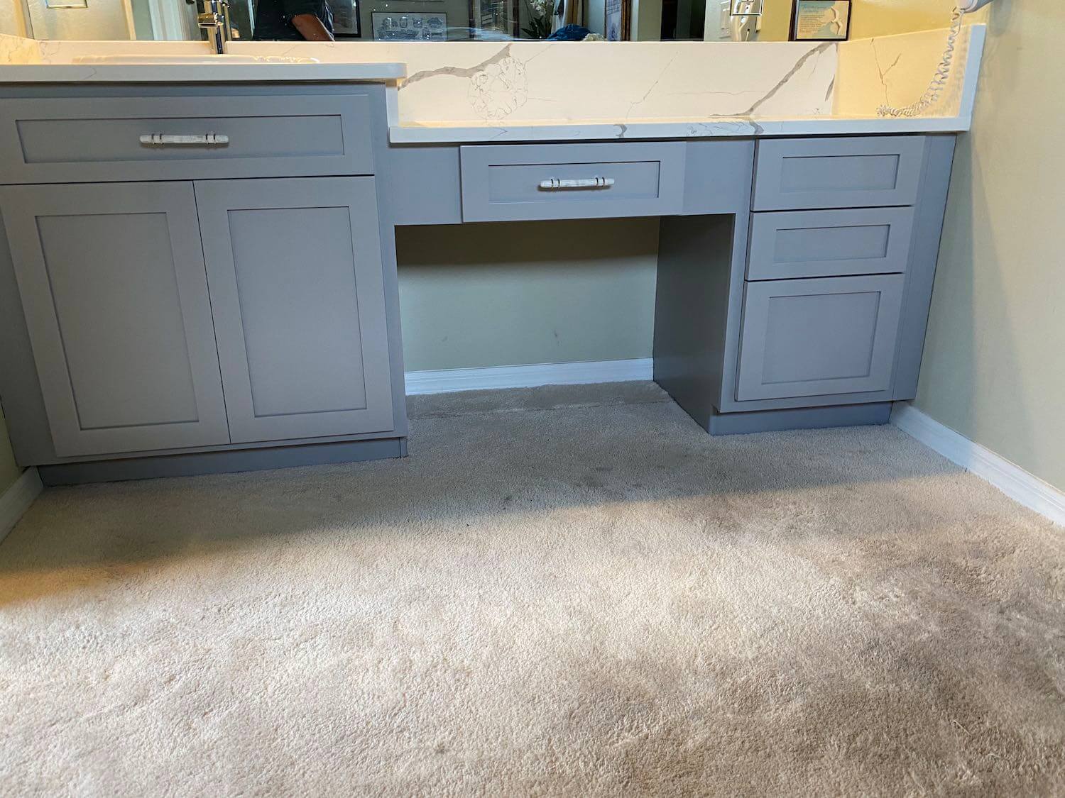 bathroom cabinets after cabinet painting in lexington sc