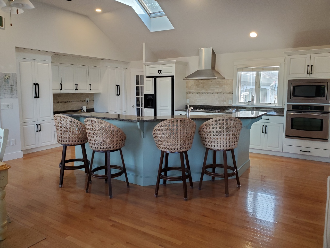 large kitchen after cabinet painting 