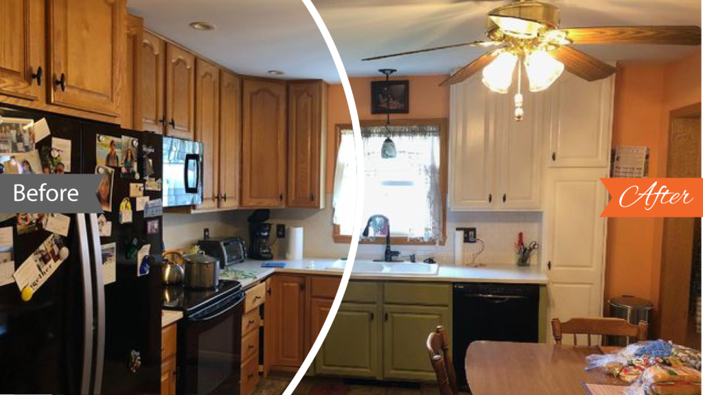 before and after cabinet refinishing warren