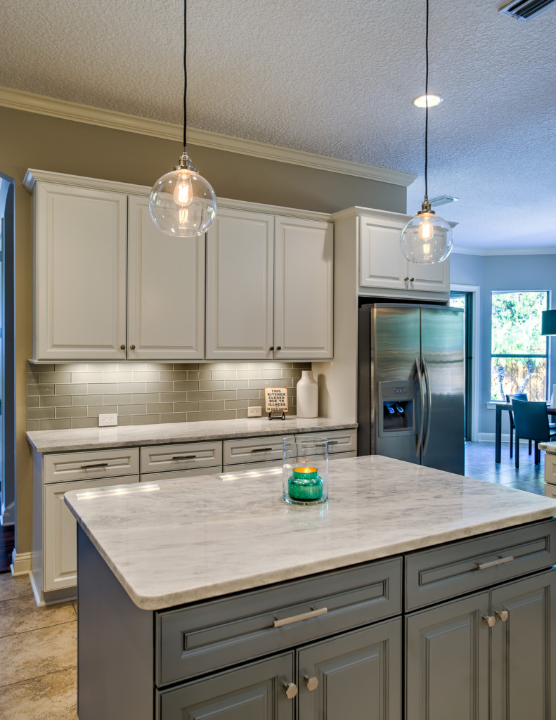 before and after light gray kitchen cabinets painted in olathe