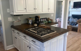 white painted cabinets