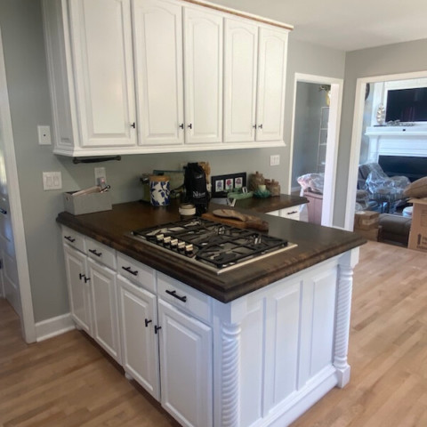 white painted cabinets