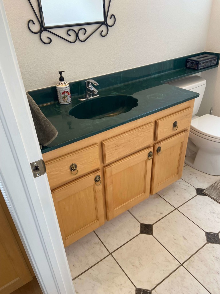 refinished bathroom cabinets