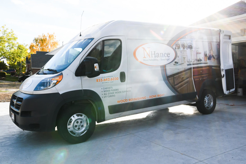 N-Hance van parked in driveway of customer's home in baton rouge