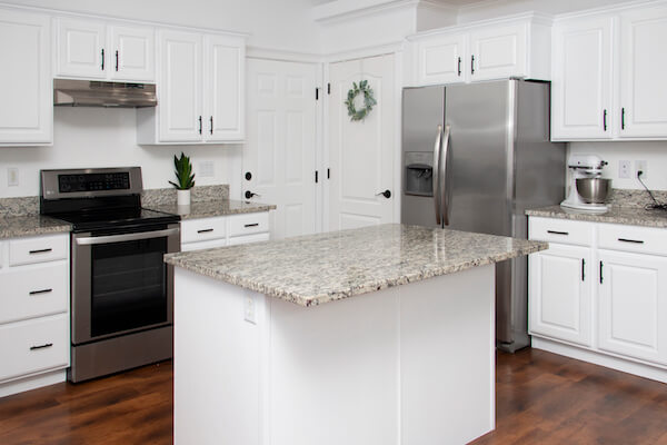 large kitchen after cabinet painting in brierwood hills in