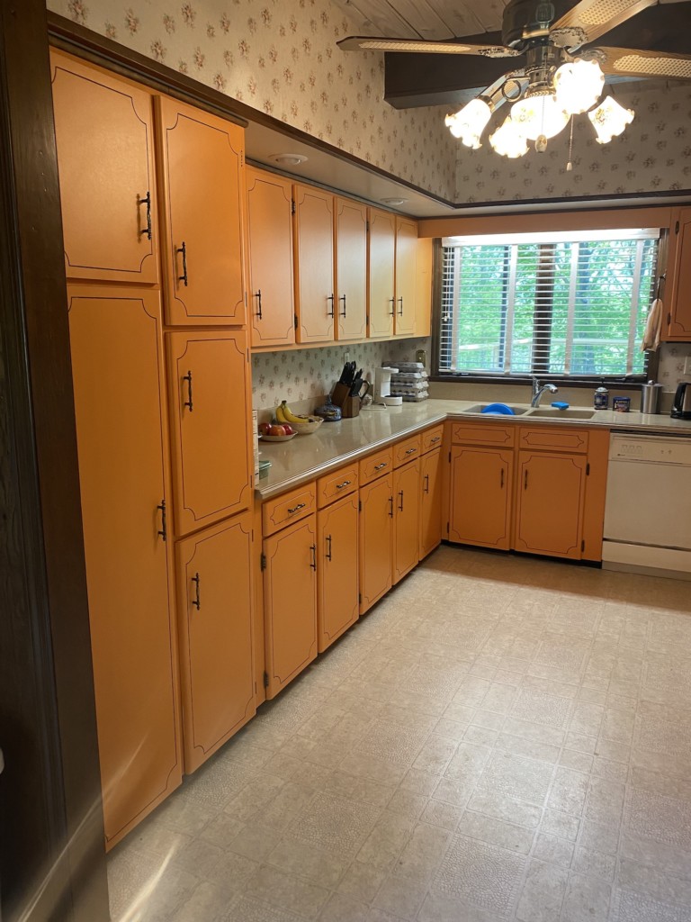 pumpkin colored cabinets