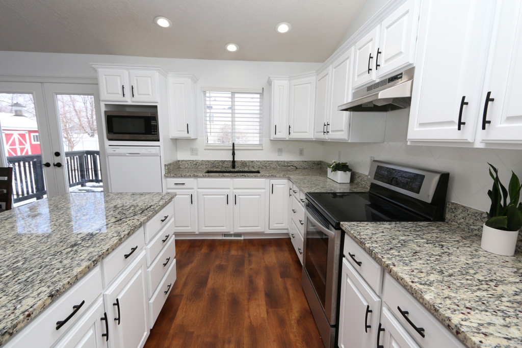 white kitchen cabinets after painting