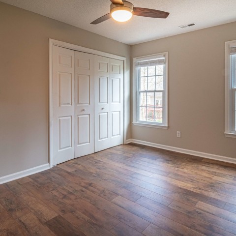 Bedroom with hardwood floors