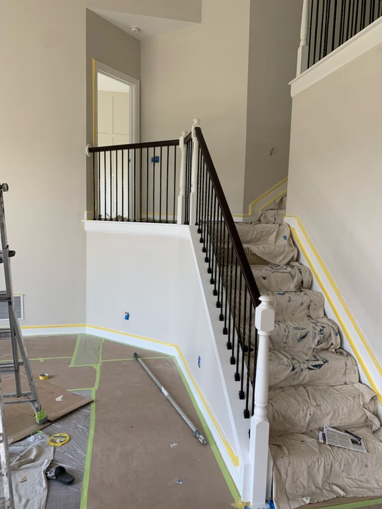 staircase railing refinished