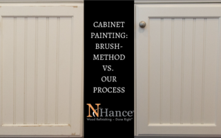 cabinet painting brush method vs. our process