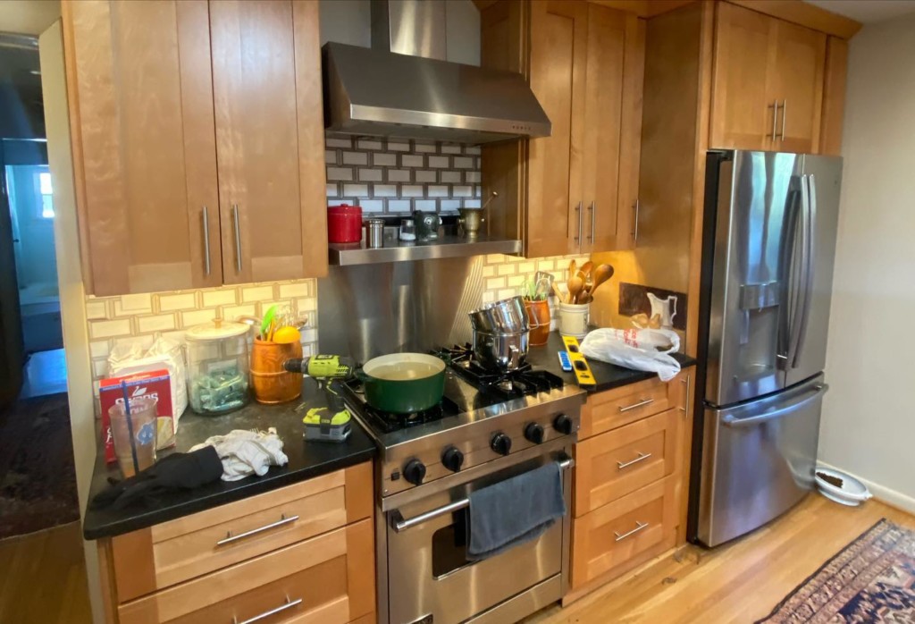 kitchen after cabinet refinishing in Lake Martin