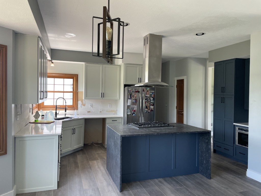 two-tone cabinet refacing