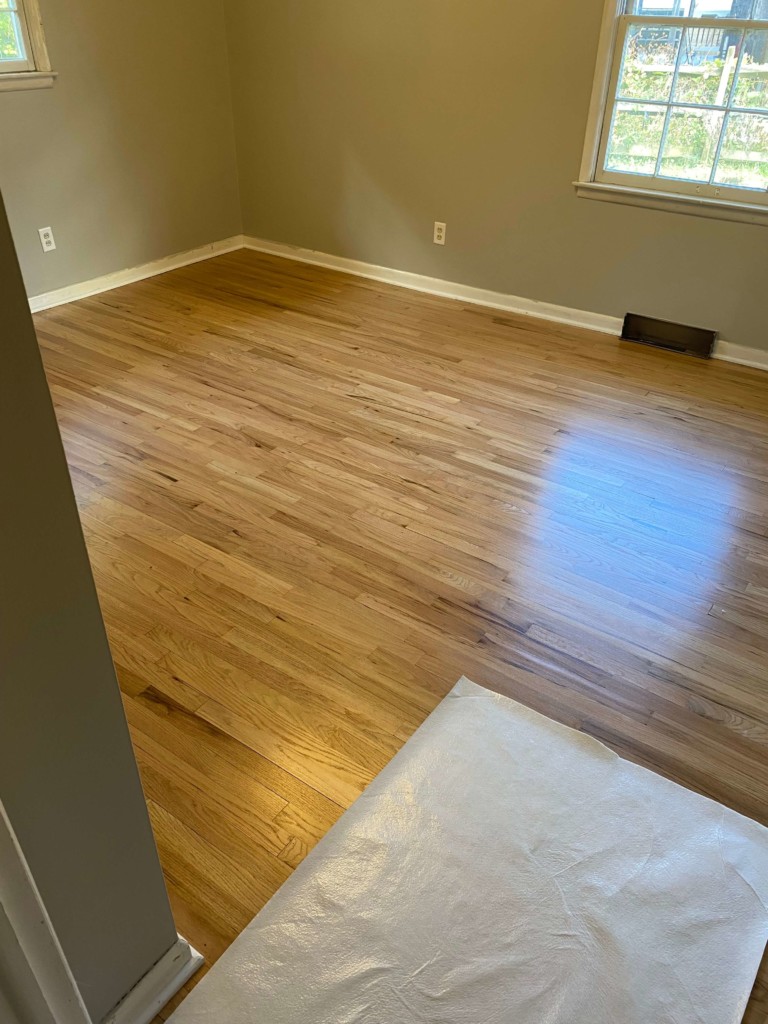 hardwood floors being refinished