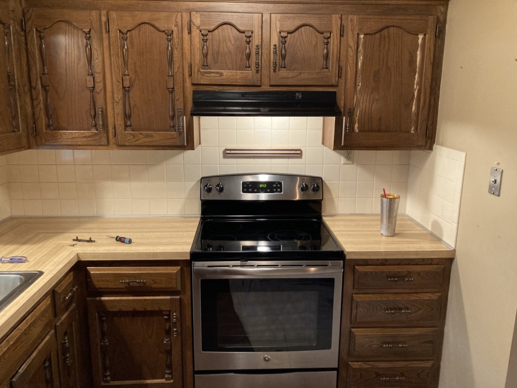 before cabinet door replacement in lenexa