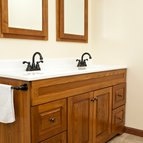 bathroom cabinets before