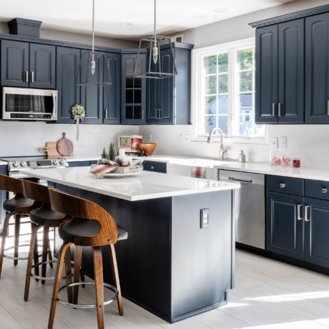 freshly repainted cabinets in chicago home kitchen