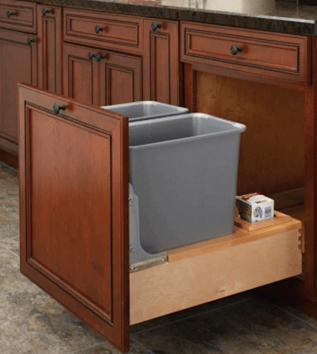 custom cabinet trash pull out
