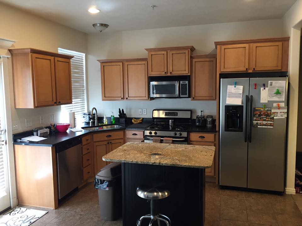 kitchen cabinet refinishing after light wood