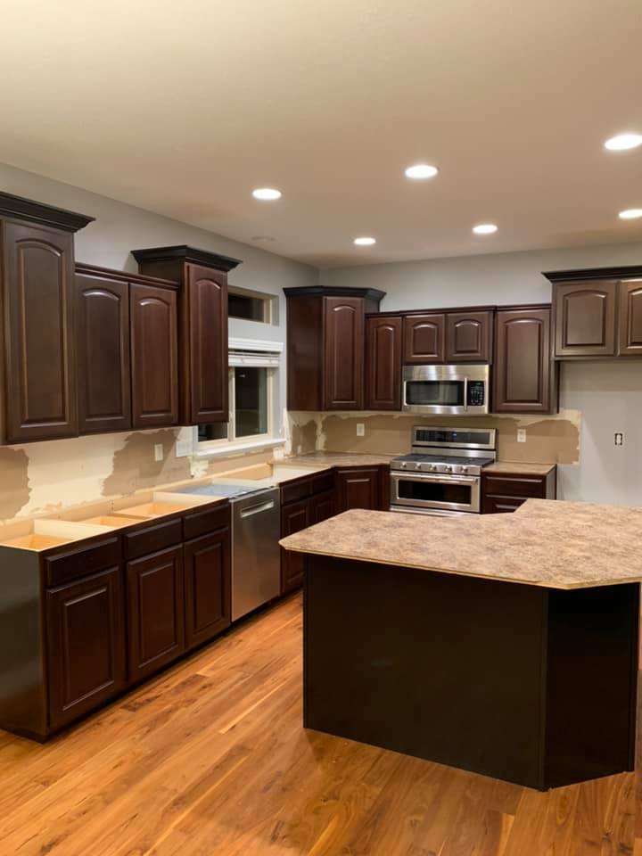 after full kitchen cabinet refinishing