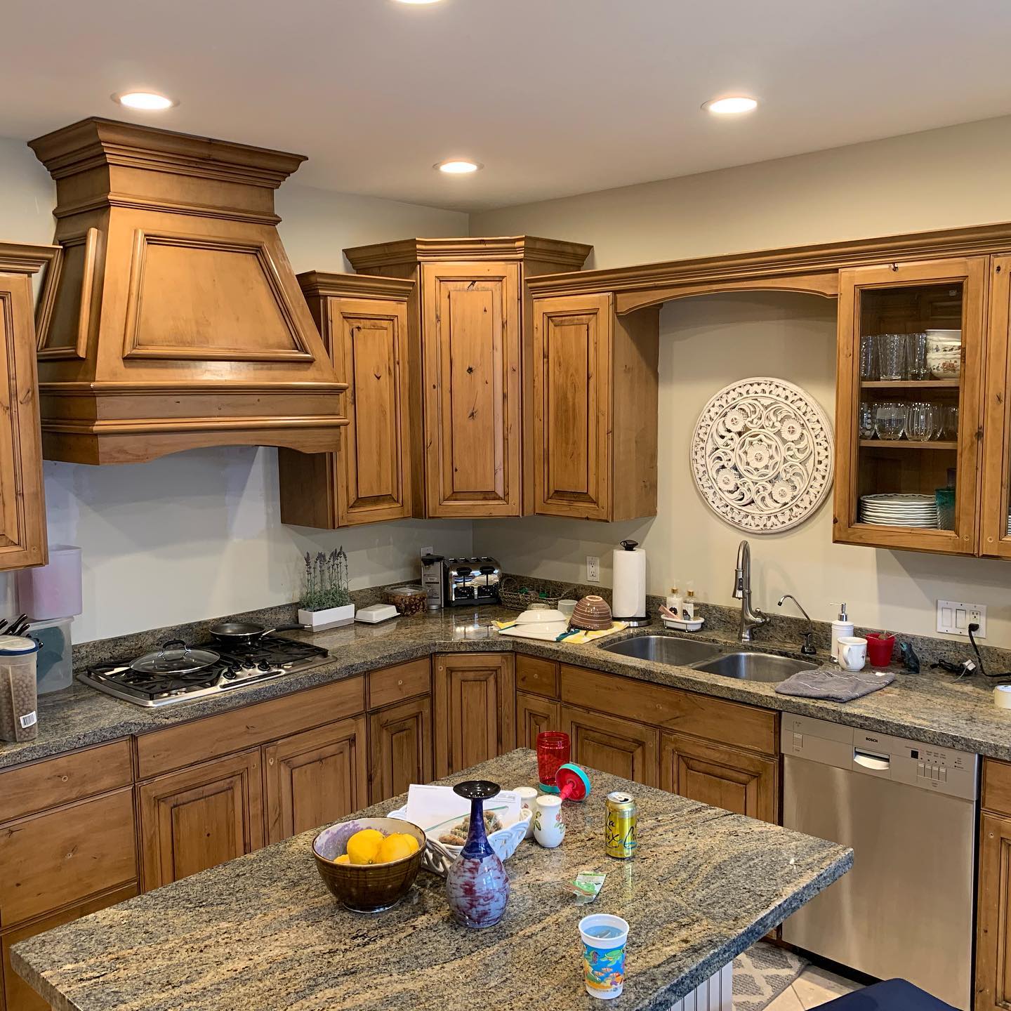 kitchen cabinets refinishing with oven hutch