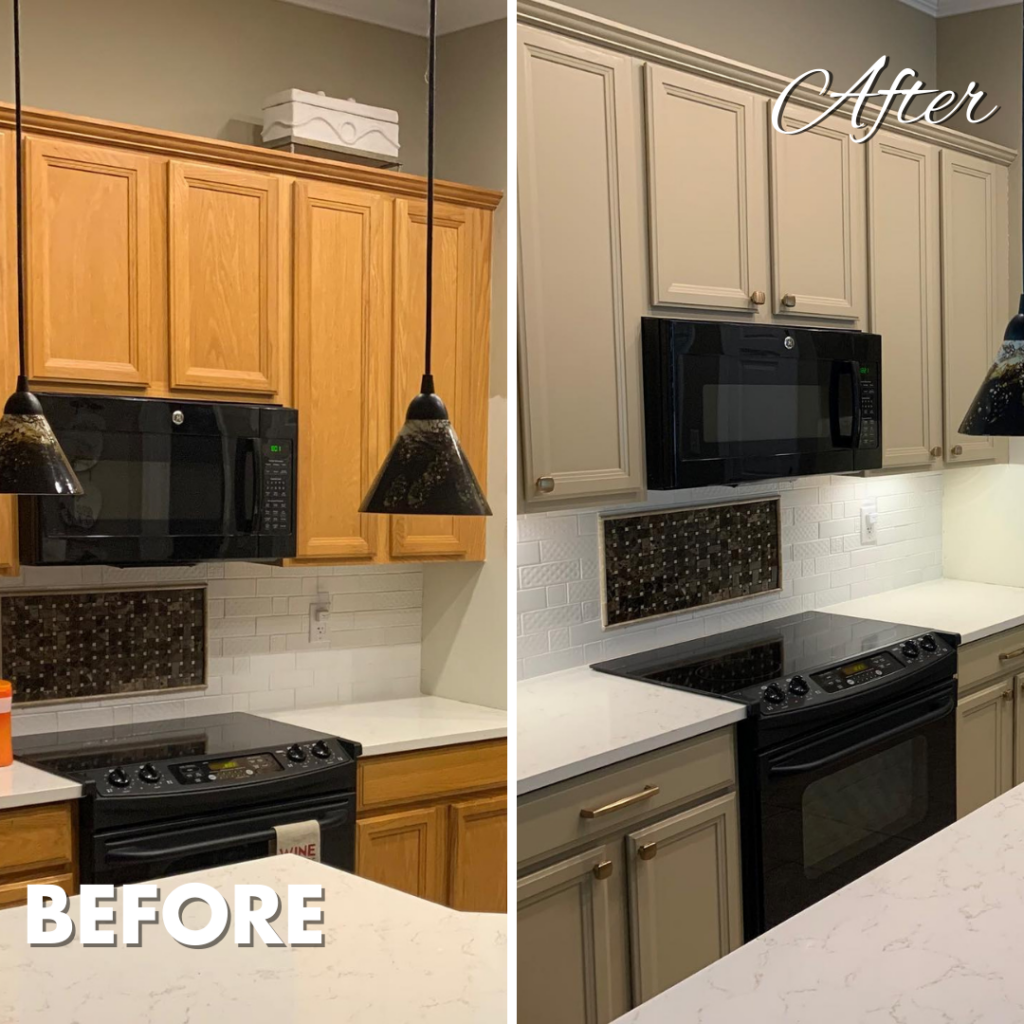 before and after cabinet painting in middleburg, fl