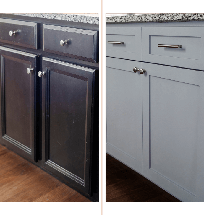 before and after cabinet refacing in the north valley, NM area