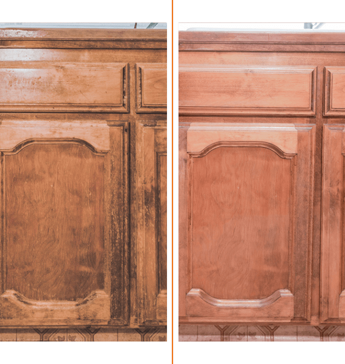 cabinet door refinishing before and after