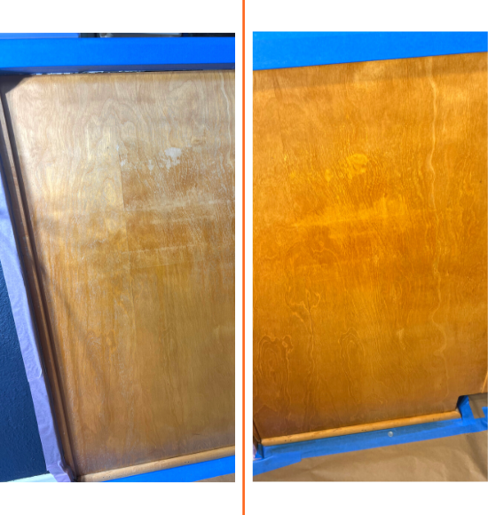 faded cabinets restored with n-hance cabinet refinishing