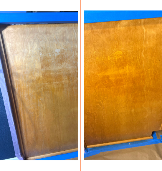 faded cabinets restored with n-hance cabinet refinishing