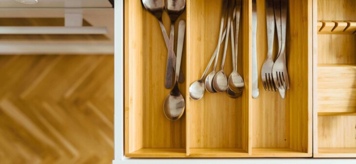 cabinet drawer with utensils