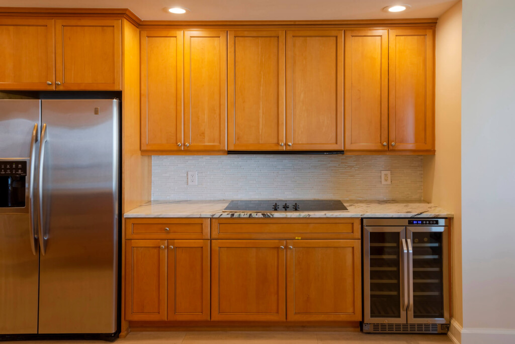 natural wood cabinets before cabinet painting in birmingham
