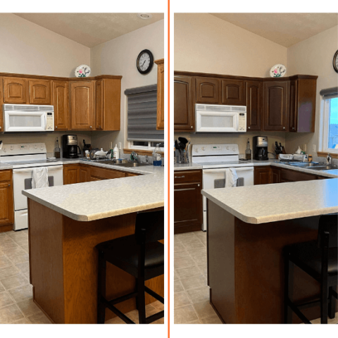 before and after cabinet refinishing dell rapids sd