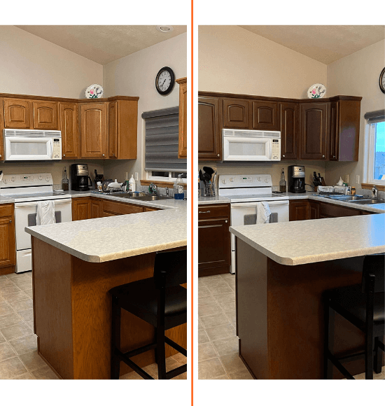 before and after cabinet refinishing dell rapids sd