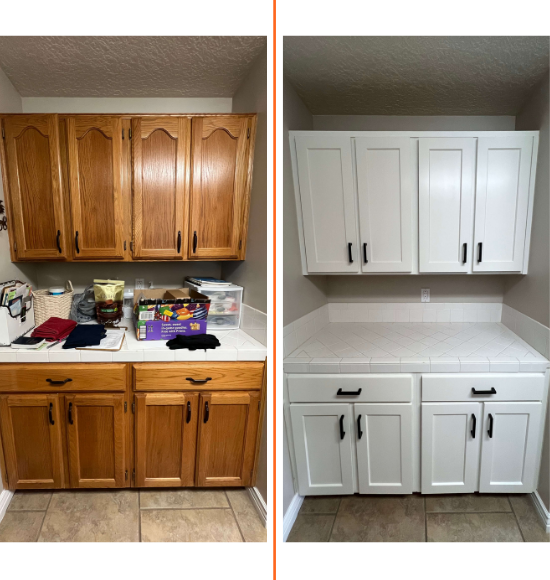 before and after cabinet painting