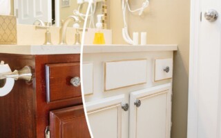 Before and after bathroom cabinets