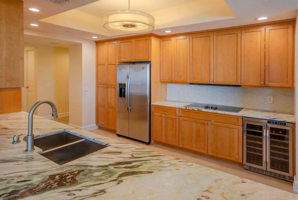 wood cabinets before refacing