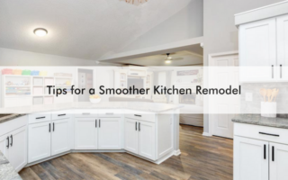 Kitchen with text about kitchen remodel