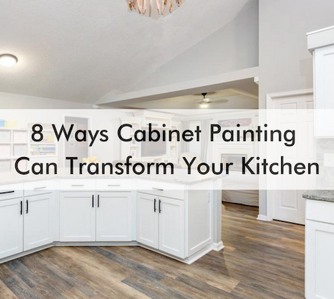 kitchen with text about ways cabinet painting can update a kitchen