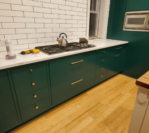 freshly painted kitchen cabinets in Chicago suburb home