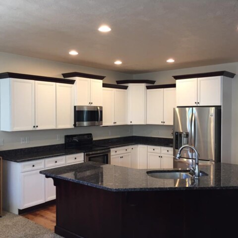 kitchen cabinets painted white by N-Hance Wood Refinishing of Huntsman