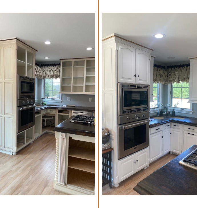 before and after cabinet painting in maryville