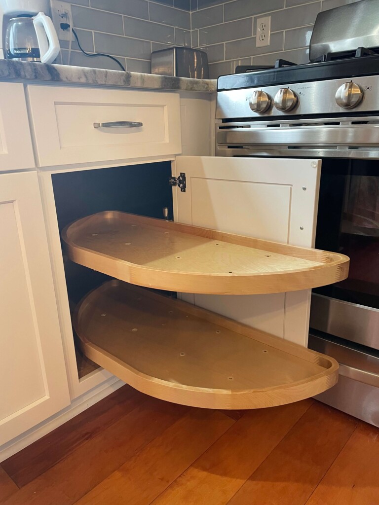 roll-out shelving for more storage