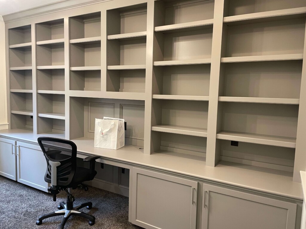 painting and refacing bookcase
