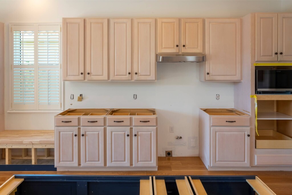 wood kitchen cabinets before cabinet door replacement
