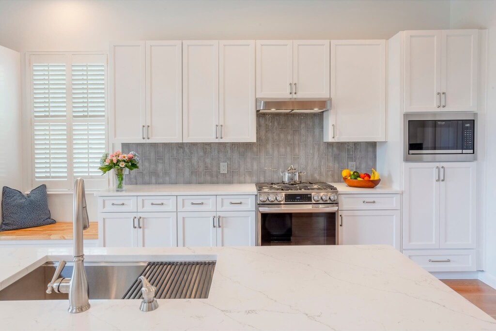 white kitchen cabinets after cabinet door refacing