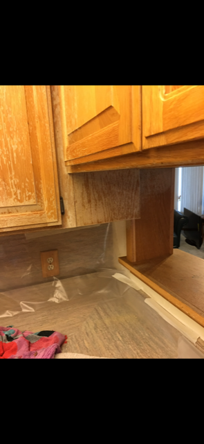 worn out wood cabinet before renewal