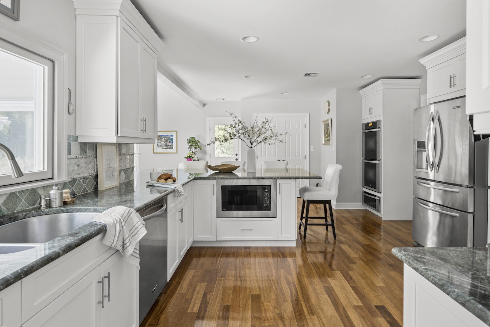 After-painting kitchen cabinets white